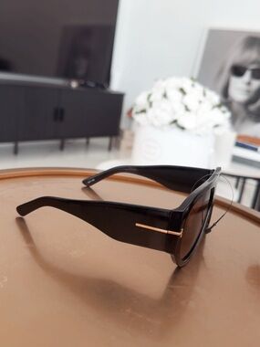 Black Women's Sunglasses with Gold Accent